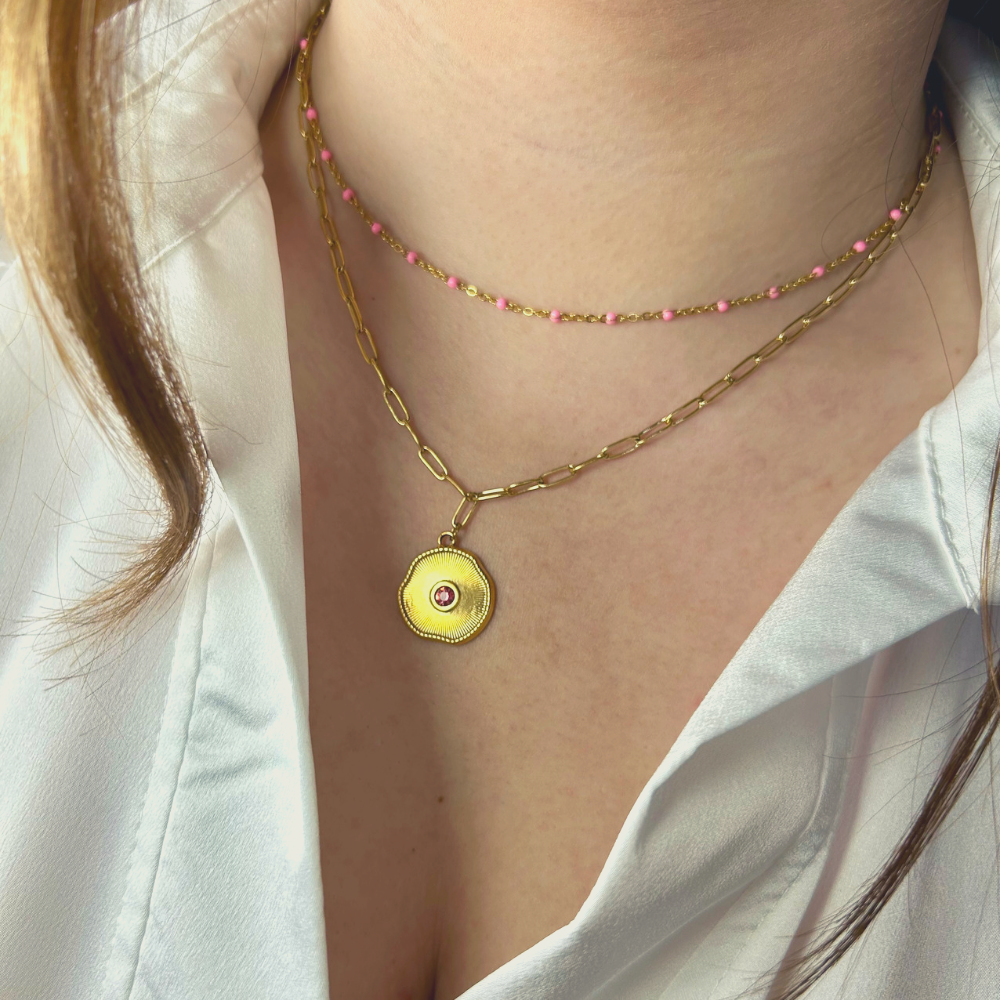 Collier boule coloré