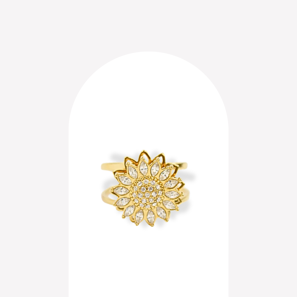 Bague Antistress Rotative - Motif Fleurs  | Gaou Bijoux