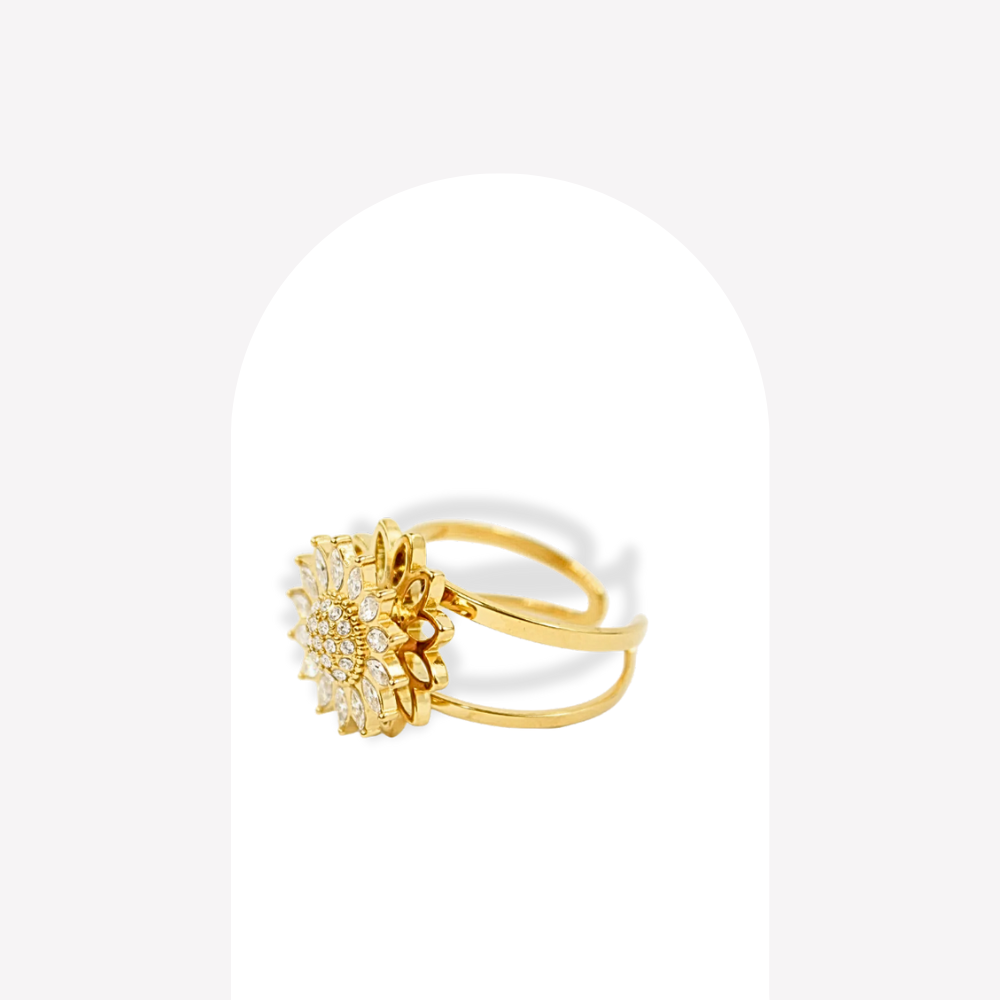 Bague Antistress Rotative - Motif Fleurs  | Gaou Bijoux