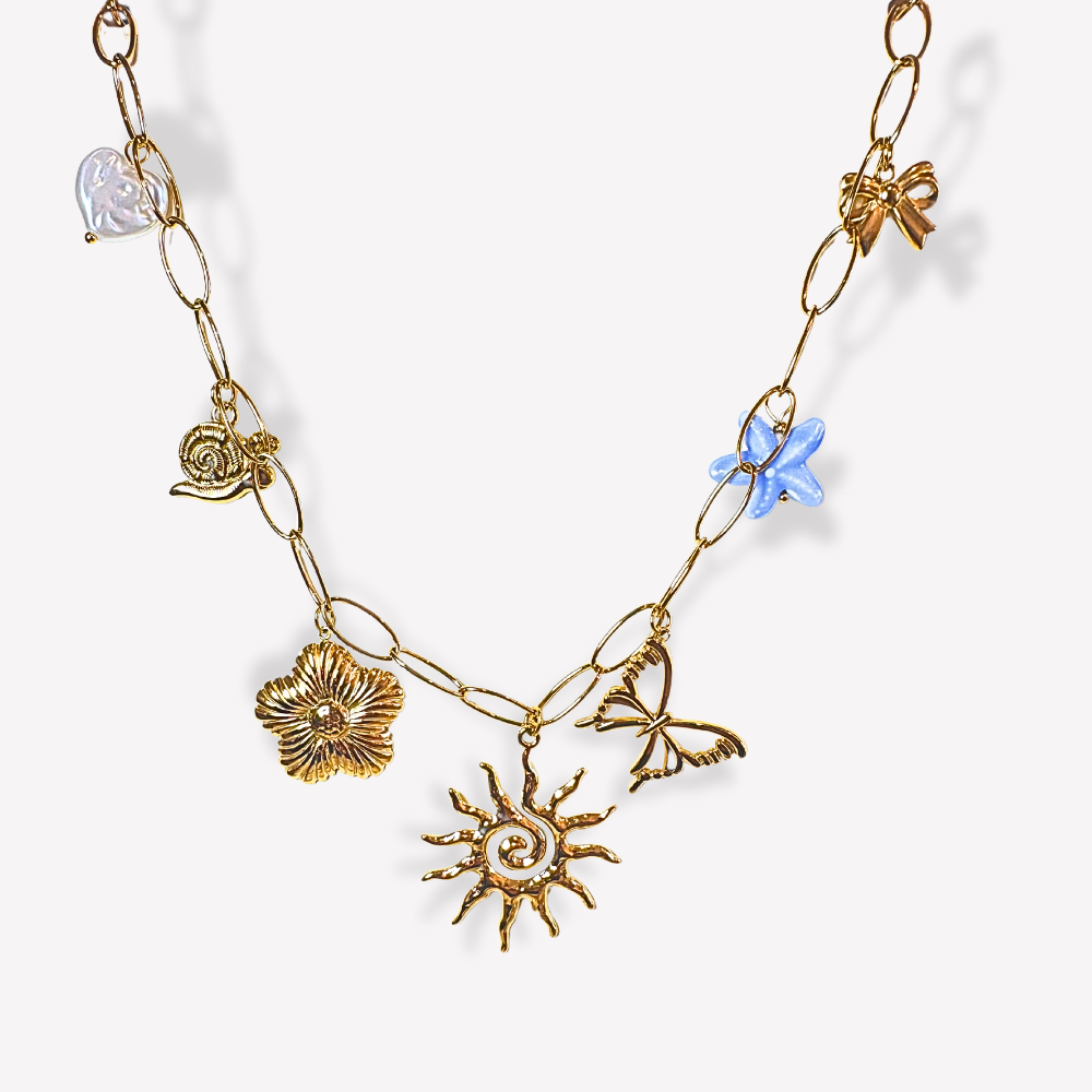Collier Charms Soleil & Papillon  | Gaou Bijoux