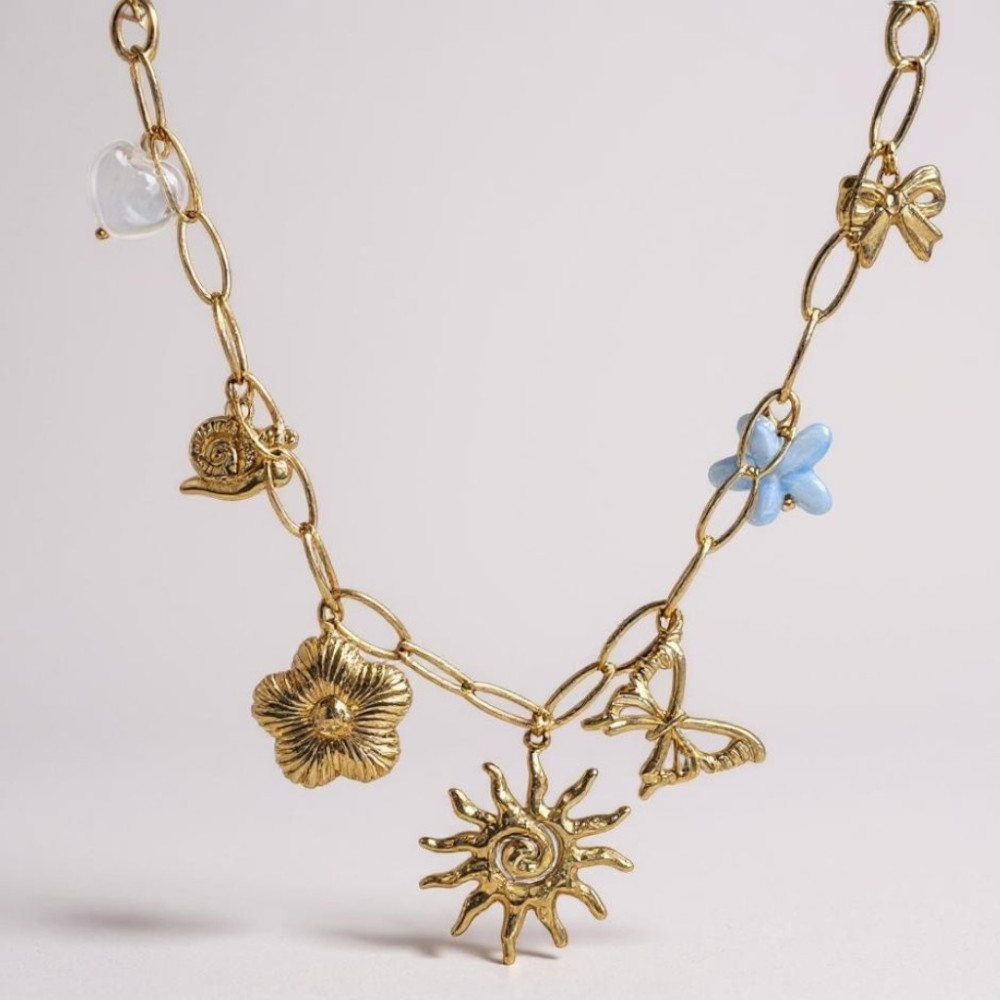 Collier Charms Soleil & Papillon  | Gaou Bijoux