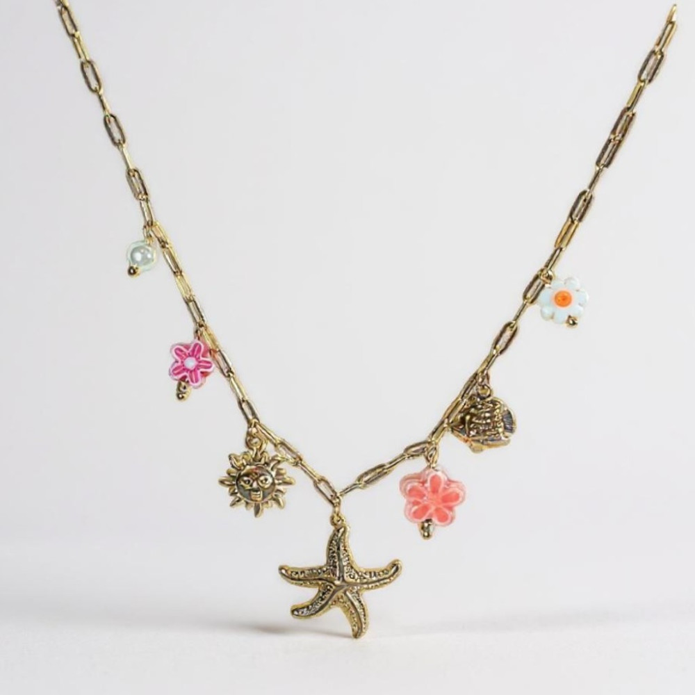 Collier Charms Soleil & Étoile de Mer  | Gaou Bijoux