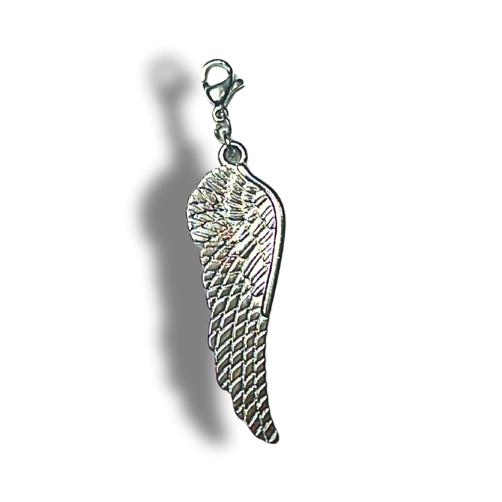 Charm Aile d’Ange Argentée | Colliers Charms Personnalisé