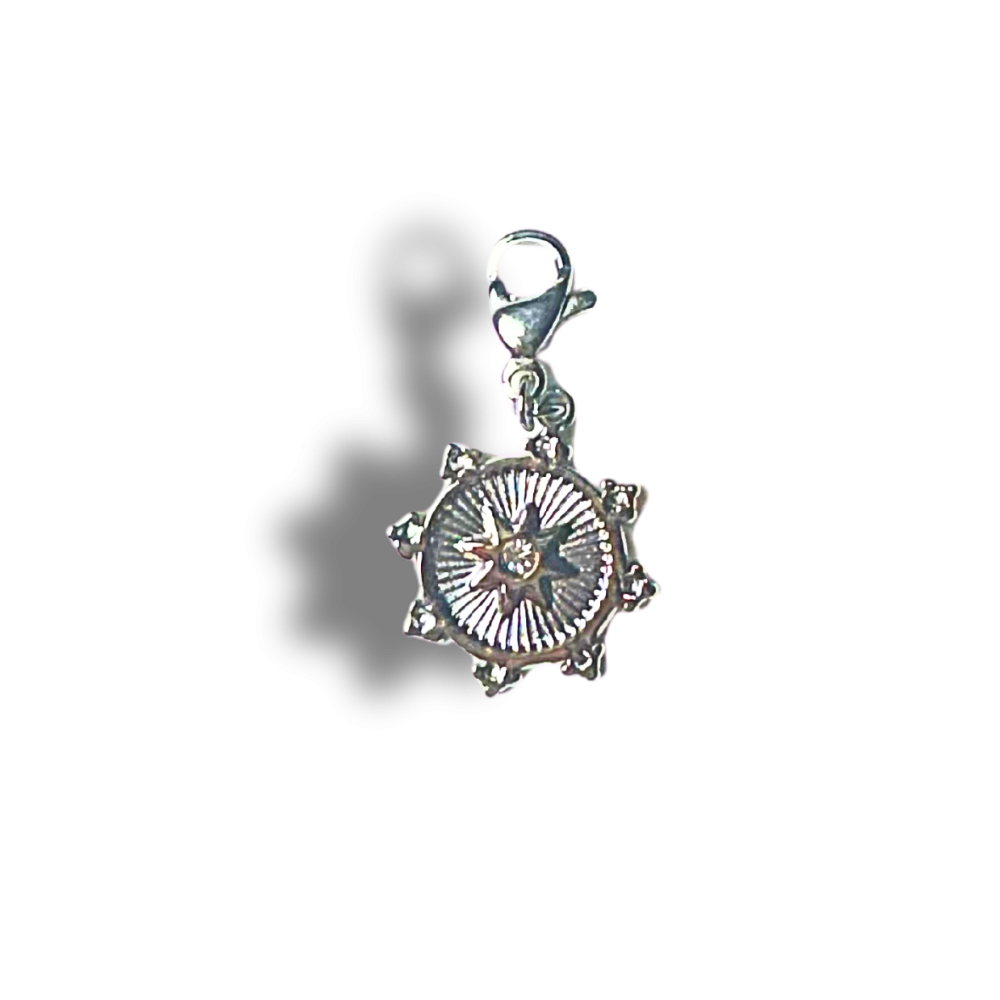 Charm Rose des Vents Argentée | Colliers Charms Personnalisé