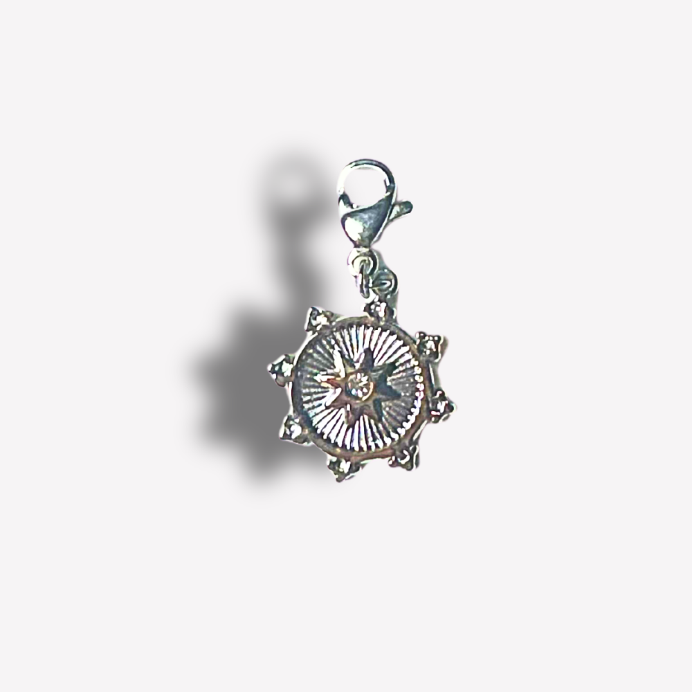 Charm Rose des Vents Argentée | Colliers Charms Personnalisé