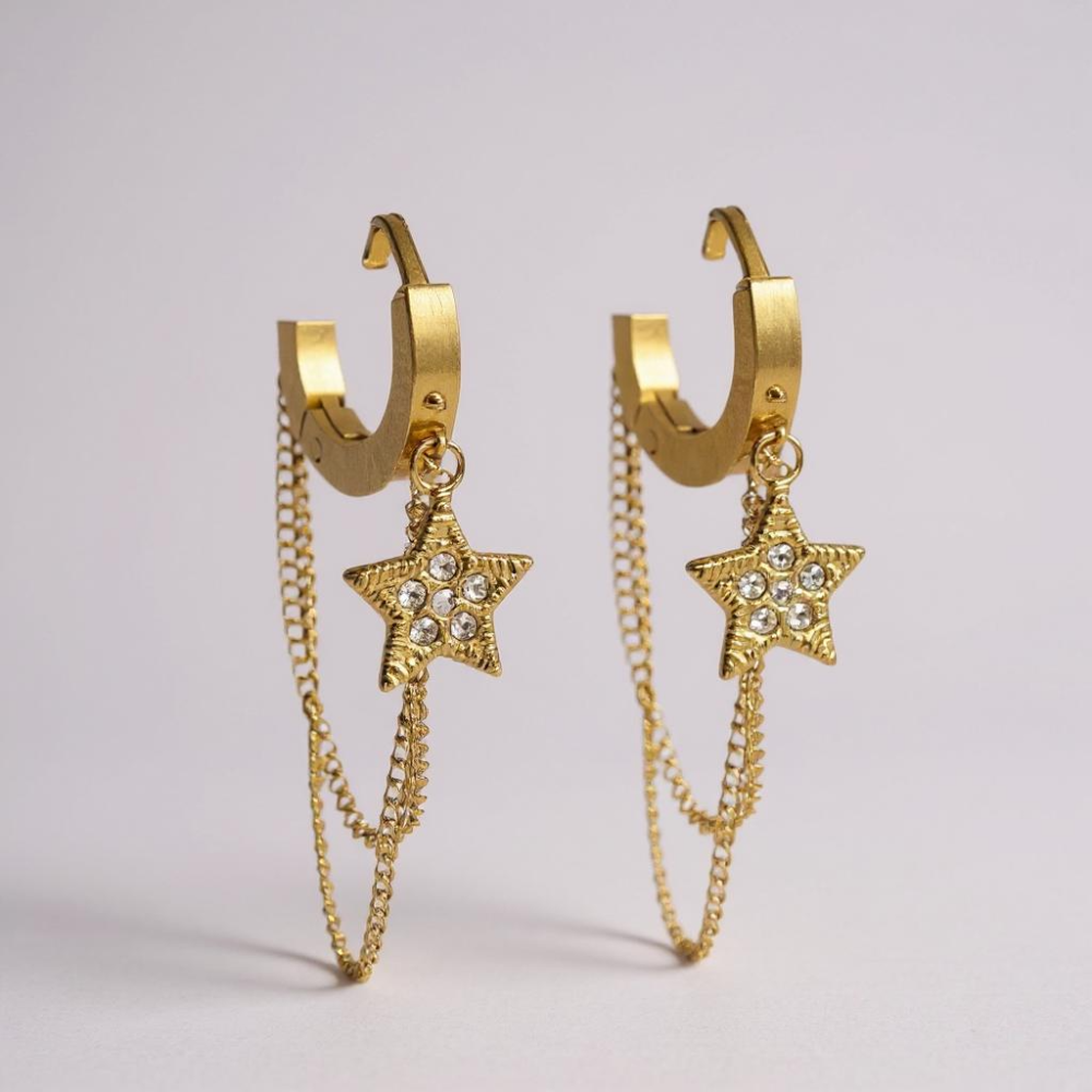 Boucles d'Oreilles Lune | Acier inoxydable | Gaou Bijoux