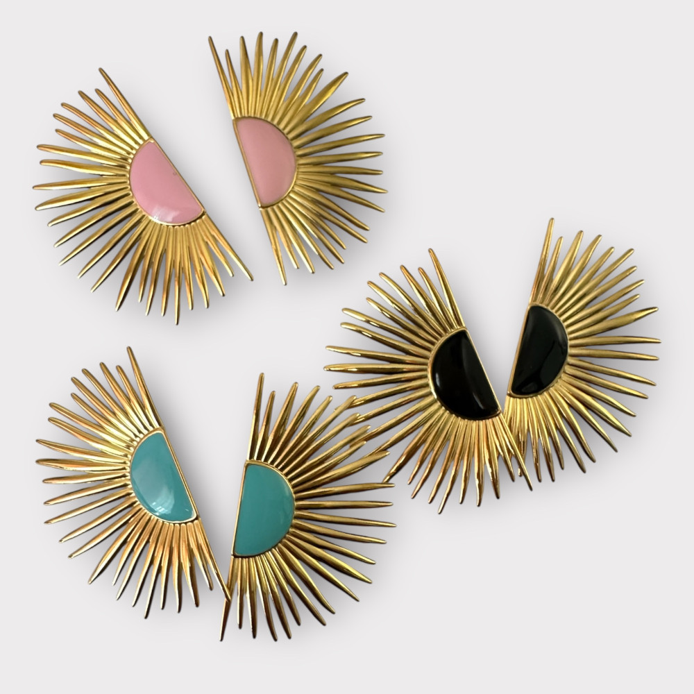 boucles d’oreilles soleil doré