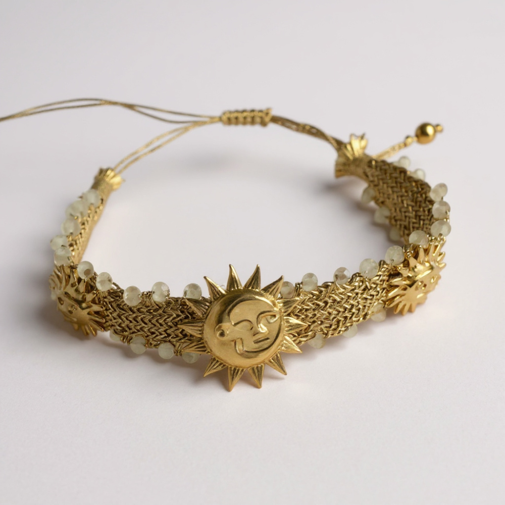 Bracelet Soleil Doré avec Perles Colorées | Gaou Bijoux