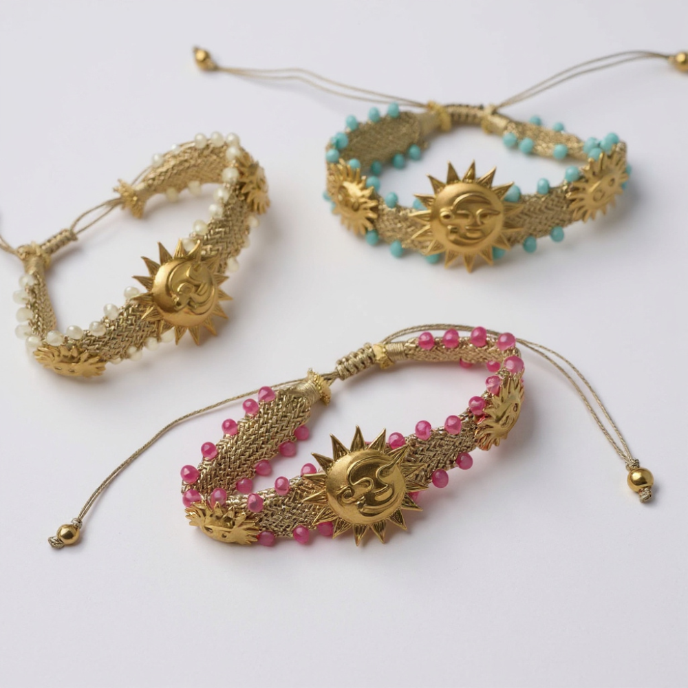 Bracelet Soleil Doré avec Perles Colorées | Gaou Bijoux