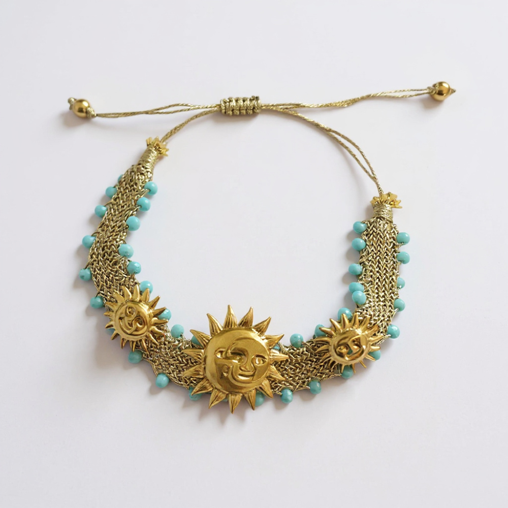 Bracelet Soleil Doré avec Perles Colorées | Gaou Bijoux