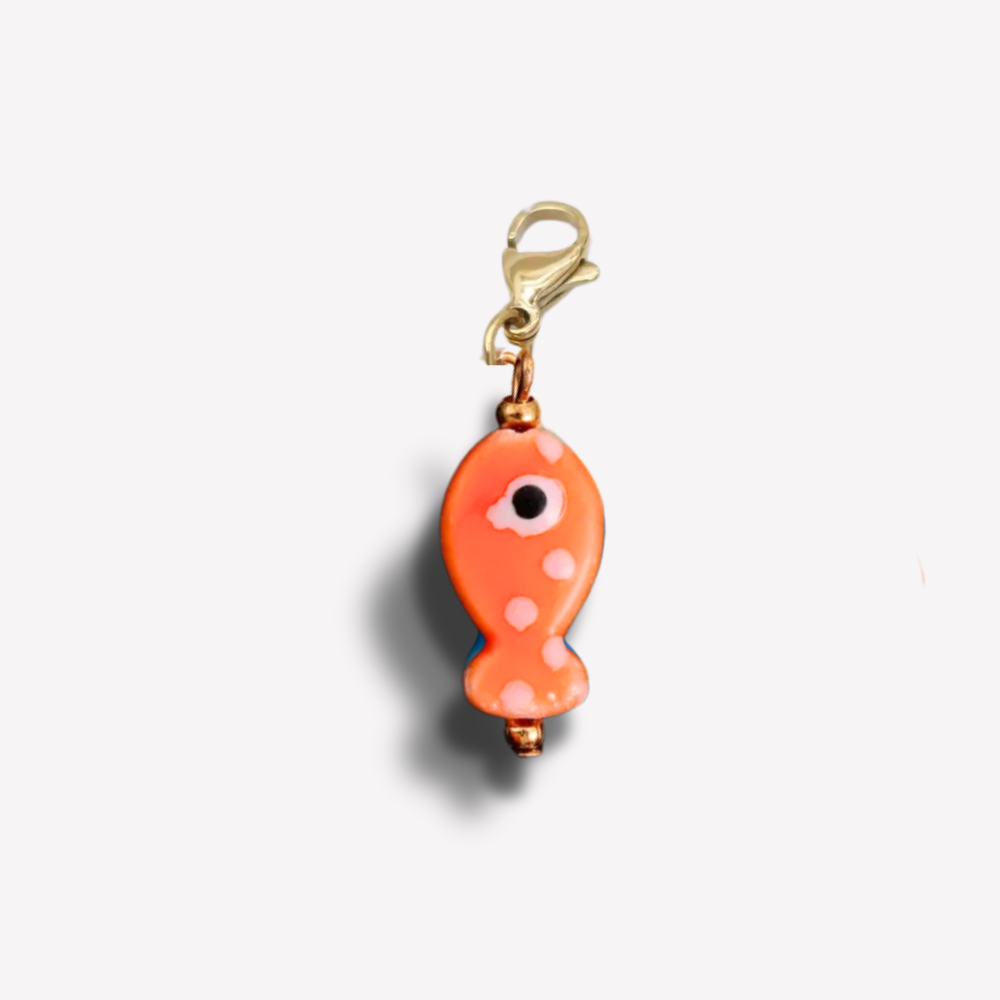 Charm Poisson orange à pois