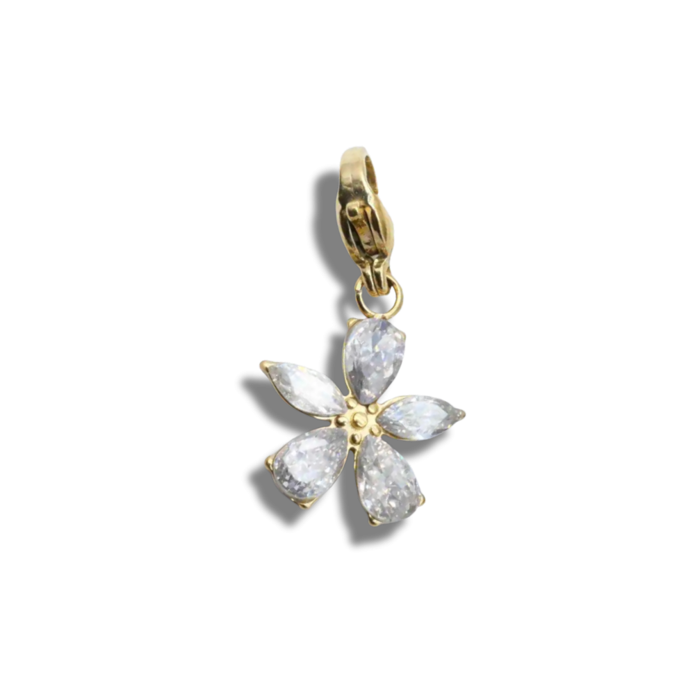 Charm Fleur Cristal | Collier charms personnalisable | Gaou Bijoux