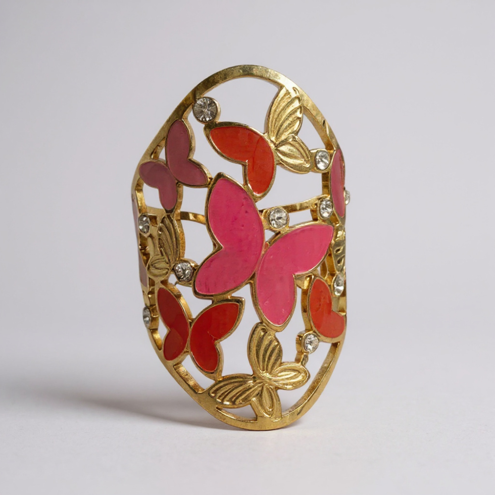 Bague Papillons Dorée et Noire ajustable | Gaou Bijoux