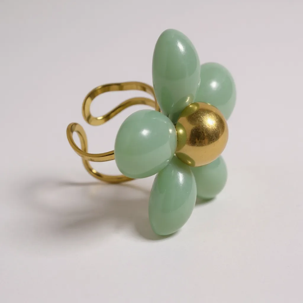 Bague Fleur Acier Inoxydable | Bijoux Colorés | Gaou Bijoux