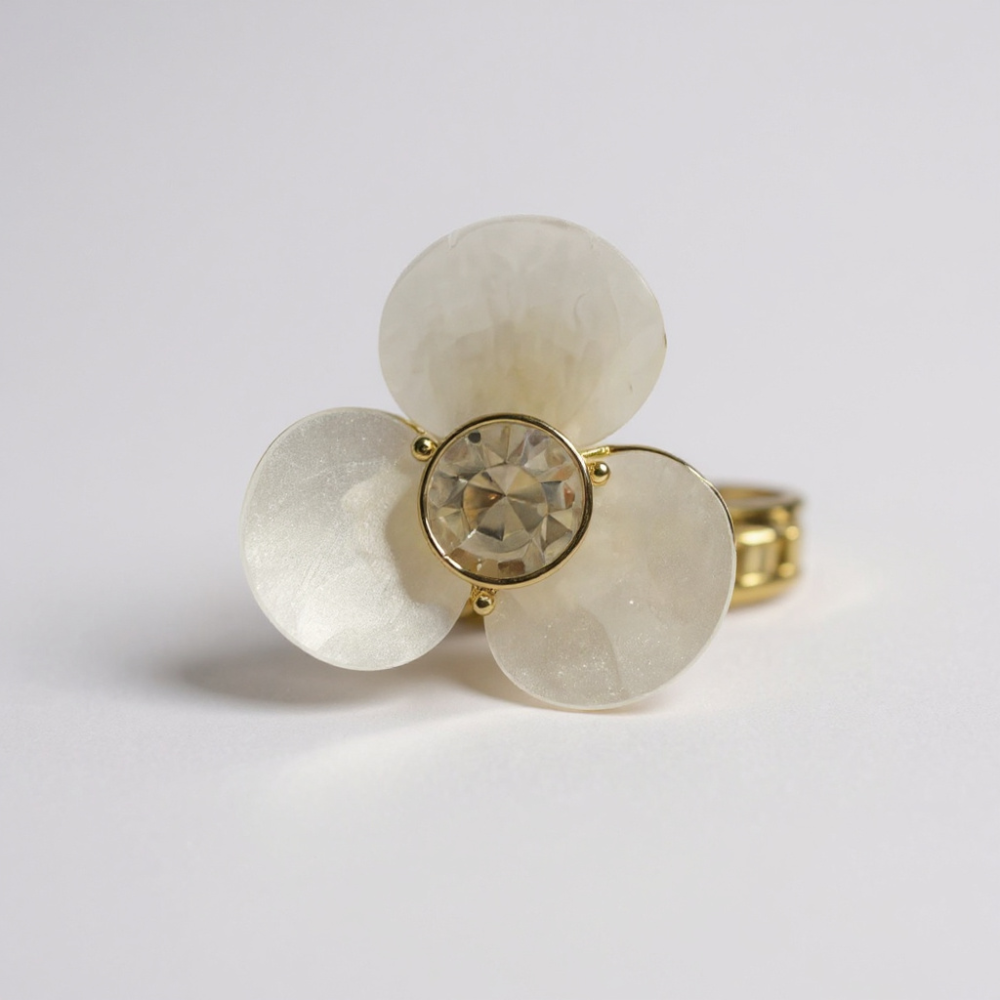 Bague Fleur Nacrée en Acier Inoxydable | Bijoux acier inoxydable | Gaou Bijoux
