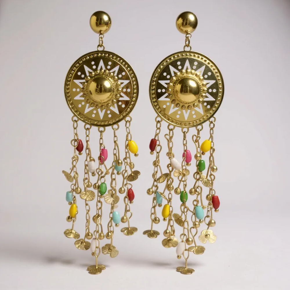 Boucles d’oreilles Soleil Multicolore | Boucles acier inoxydable Gaou Bijoux