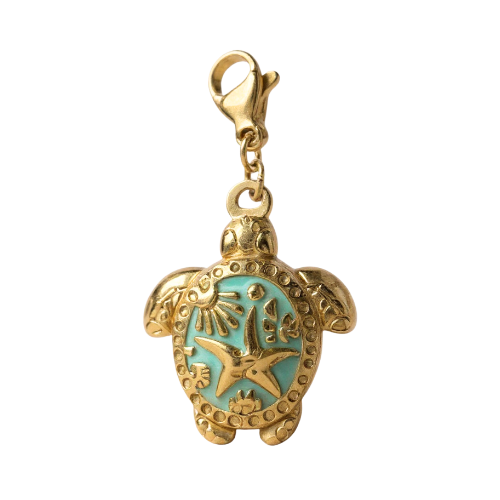 Charm Tortue Dorée Turquoise | Collier Charms Personnalisable | Gaou Bijoux