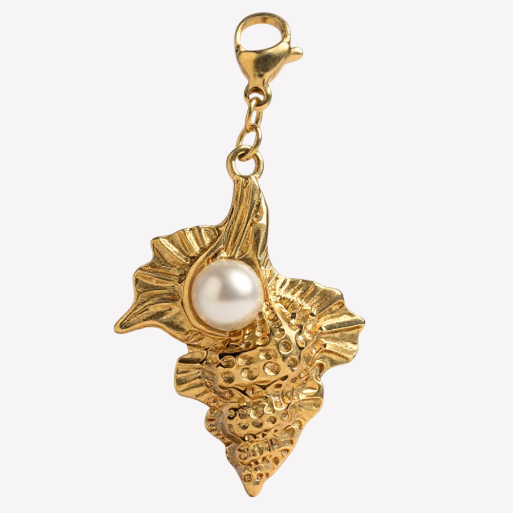 Charm Coquillage Perle Blanche | Collier Charms Personnalisable | Gaou Bijoux