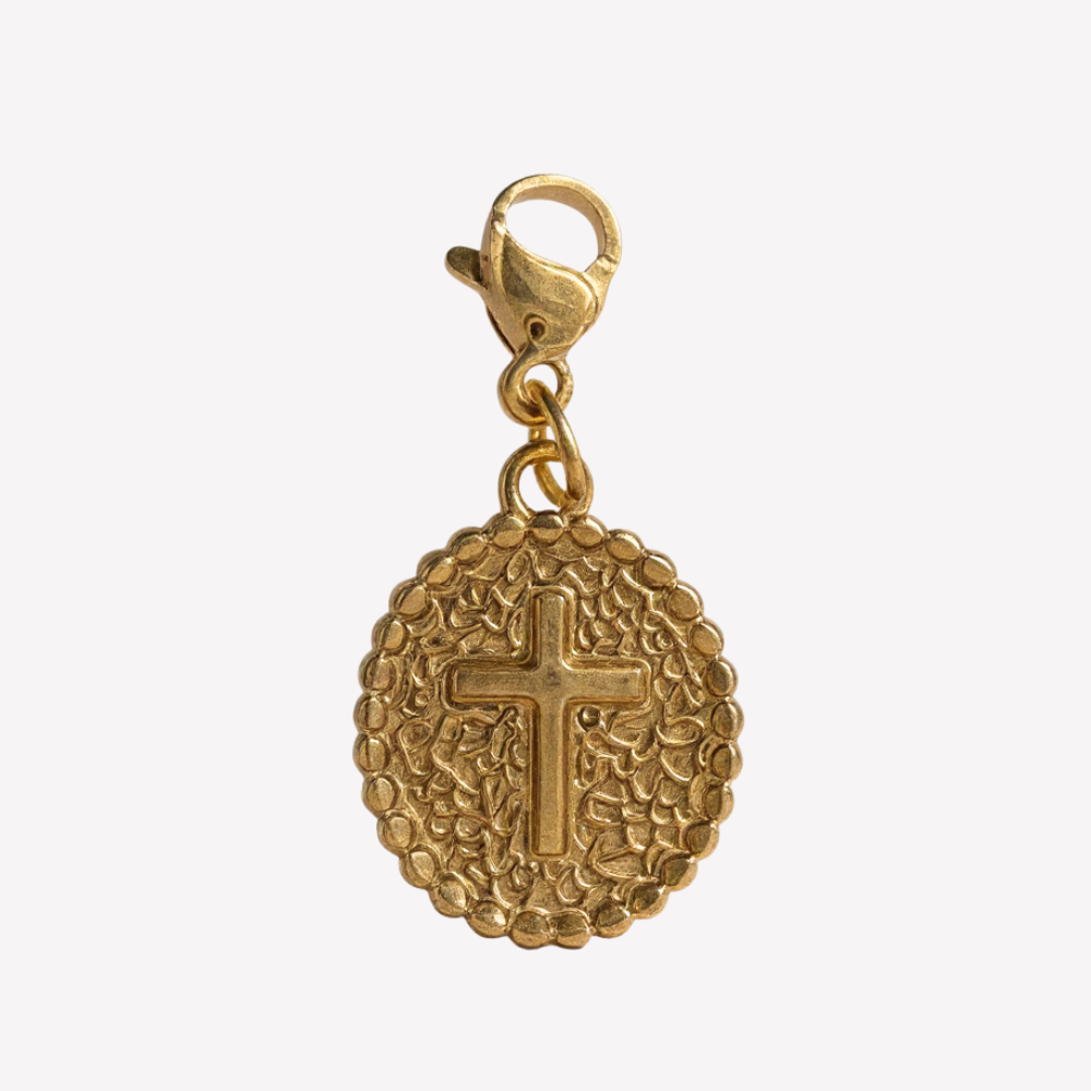 Charm Médaille Croix Dorée | Collier Charms Personnalisable | Gaou Bijoux