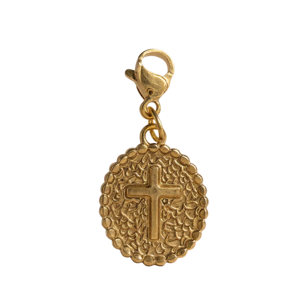 Charm Médaille Croix Dorée