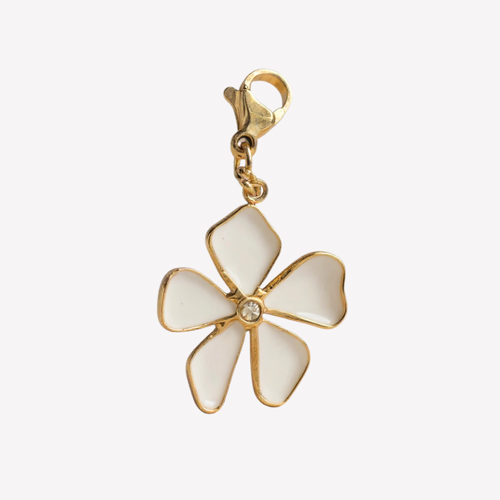 Charm Fleur Blanche Émaillée | Collier Charms Personnalisable | Gaou Bijoux