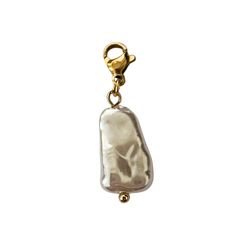 Charm Perle Blanche Irrégulière | Collier Charms Personnalisable | Gaou Bijoux