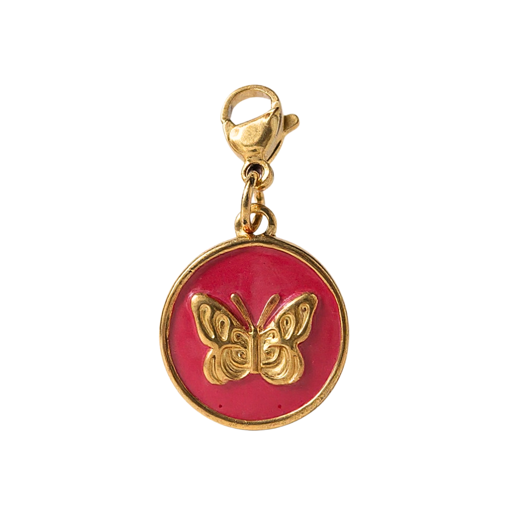 Charm Papillon Rouge | Collier Charms Personnalisable | Gaou Bijoux