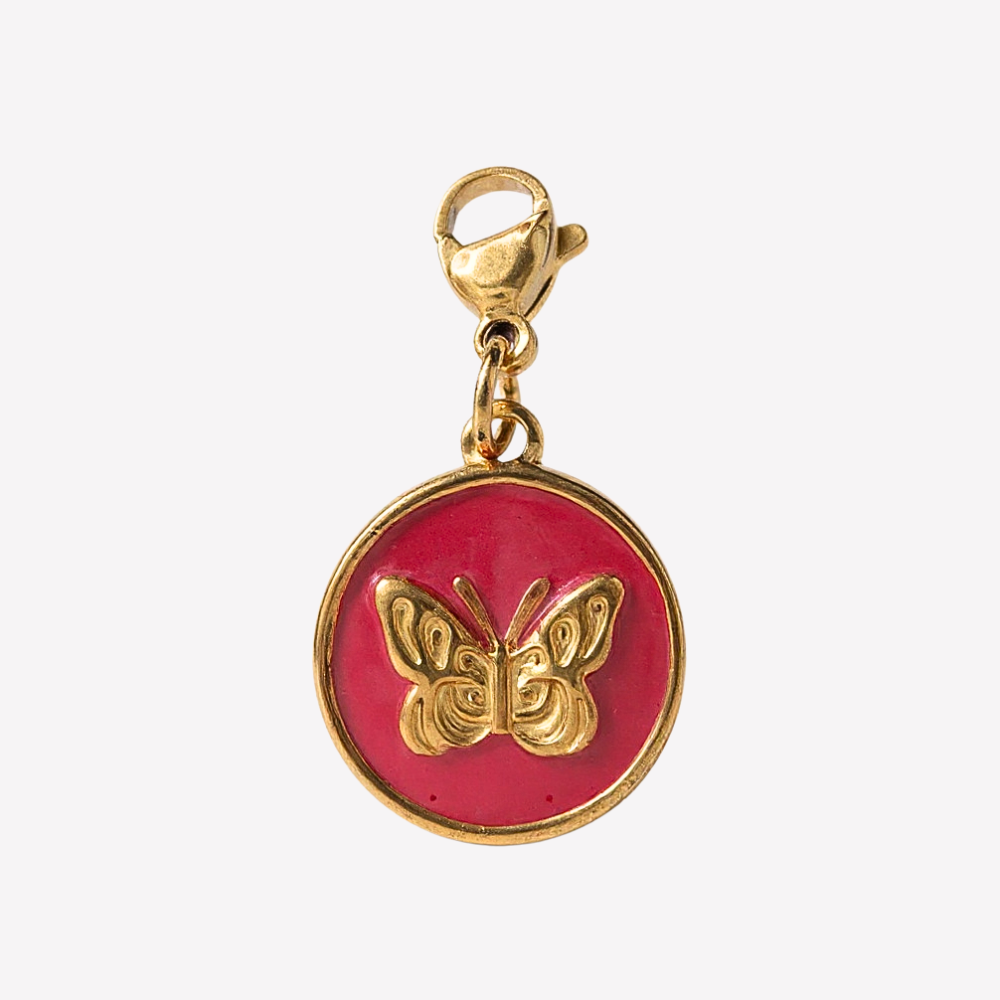 Charm Papillon Rouge | Collier Charms Personnalisable | Gaou Bijoux