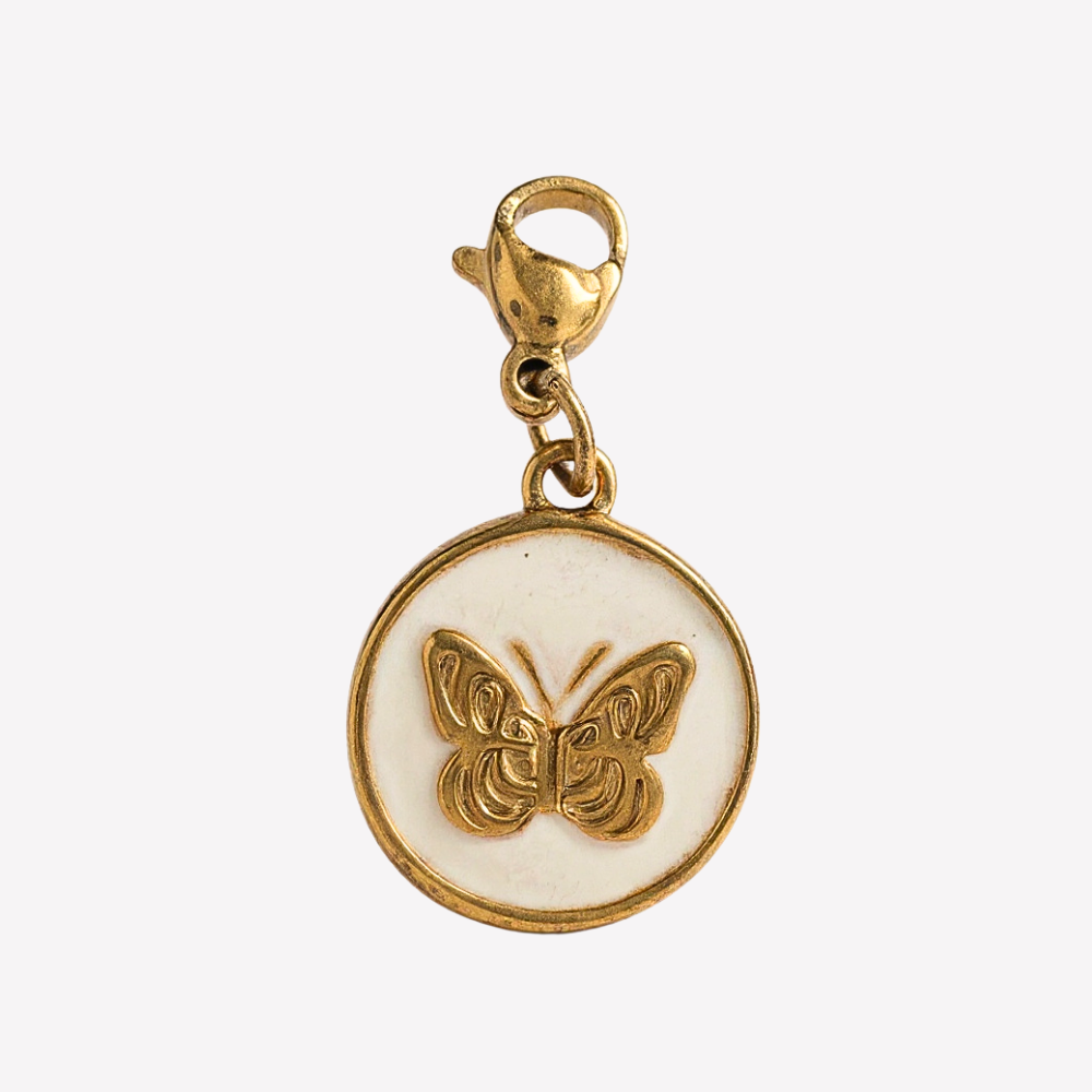 Charm Papillon Blanc | Collier Charms Personnalisable | Gaou Bijoux