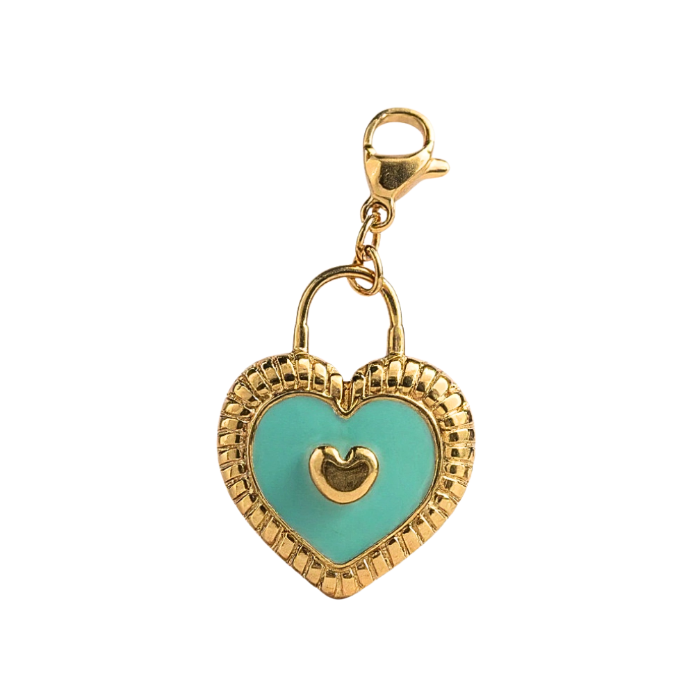 Charm Cadenas Cœur Turquoise | Collier Charms Personnalisable | Gaou Bijoux