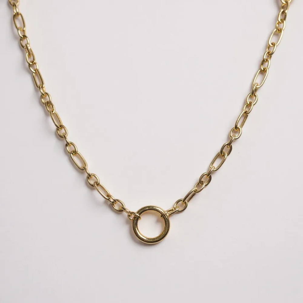 Collier Charms Rond Doré