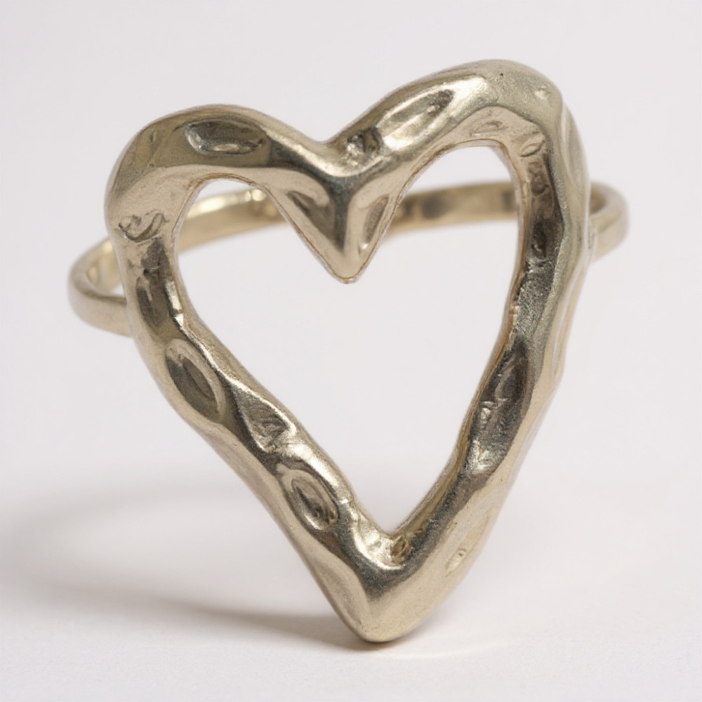 Bague Cœur Martelé| Bagues acier inoxydable|  Gaou Bijoux