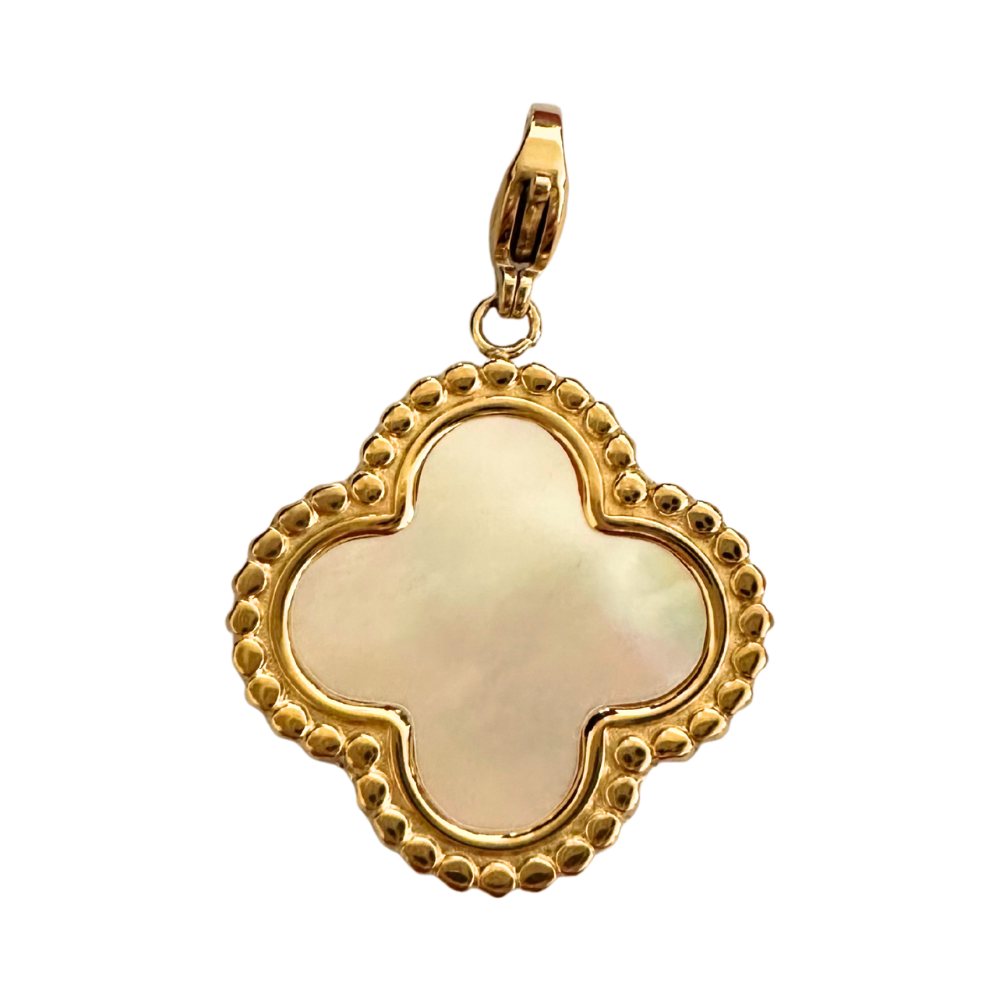 Charm Trèfle Nacre Blanche | Collier charms personnalisable bijoux acier inoxydable | Gaou Bijoux