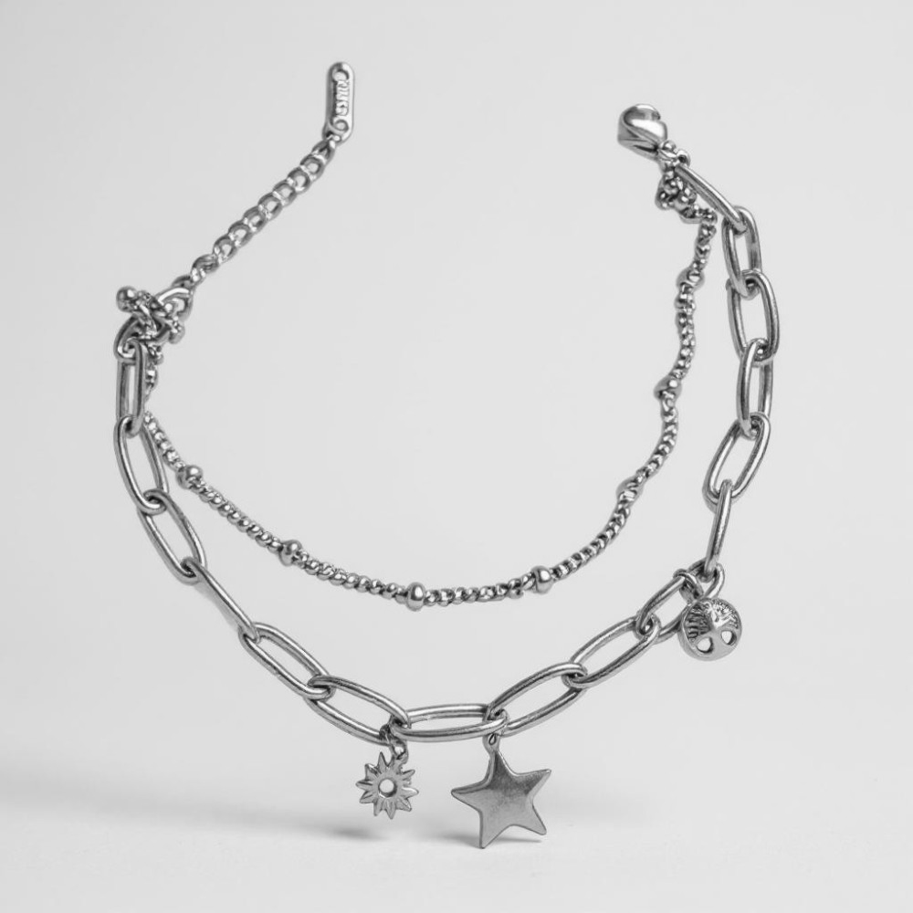 Bracelet Double Chaîne Astres Dorés  | Gaou Bijoux