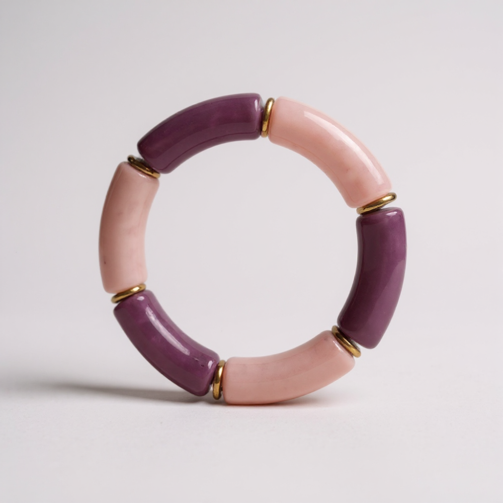 Bracelet perles tubes multicolores tendance | bijoux acier inoxydable | Gaou Bijoux