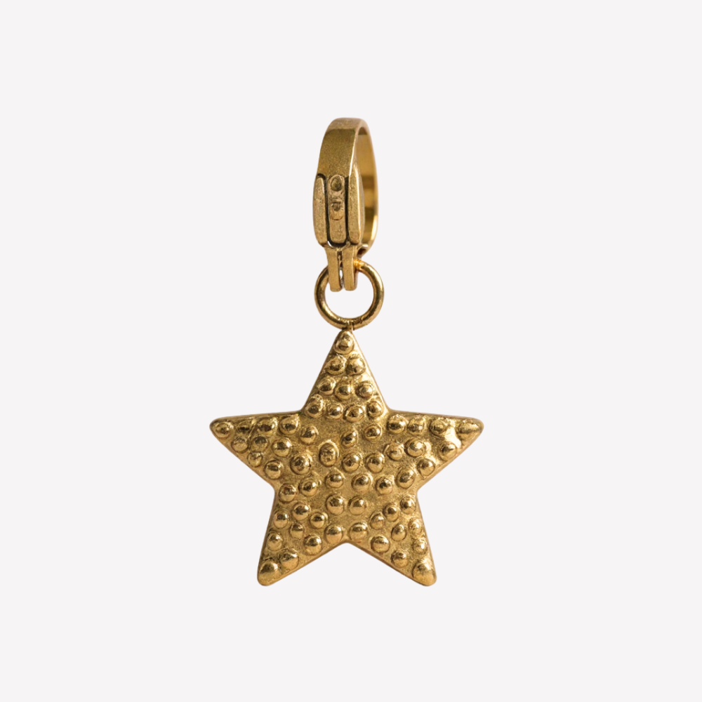Charm Étoile Martelée dorée – collier charms personnalisable | Gaou Bijoux