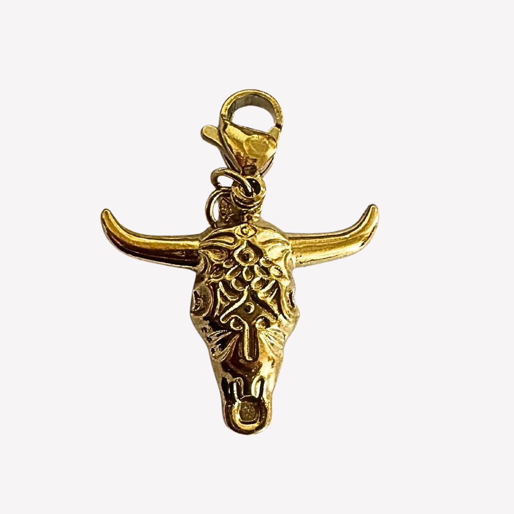 Charm Tête de Buffle dorée – collier charms personnalisable | Gaou Bijoux