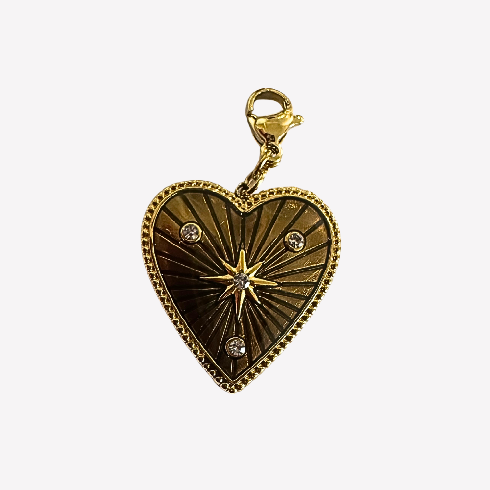 Charm Cœur Étoilé doré – collier charms personnalisable | Gaou Bijoux