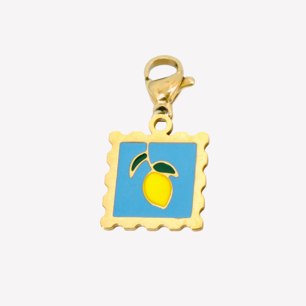 Charm Timbre Citron émaillé – collier charms personnalisable | Gaou Bijoux