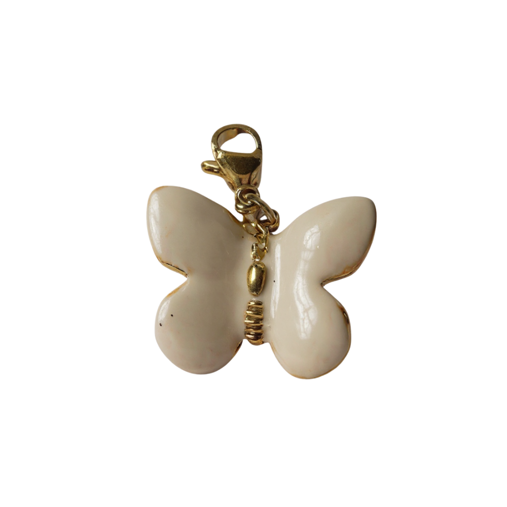 Charm Papillon beige – collier charms personnalisable | Gaou Bijoux