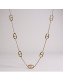 Collier sautoir maillons ovales acier inoxydable doré | Gaou Bijoux