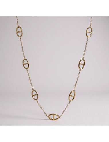 Collier Sautoir Maillons Ovale – Acier Inoxydable Doré