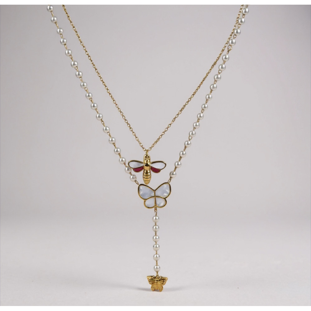 Collier Double Papillon