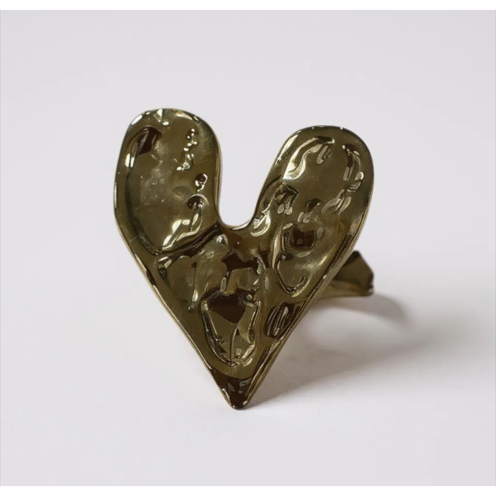 Bague Cœur Martelé – acier inoxydable | Gaou Bijoux