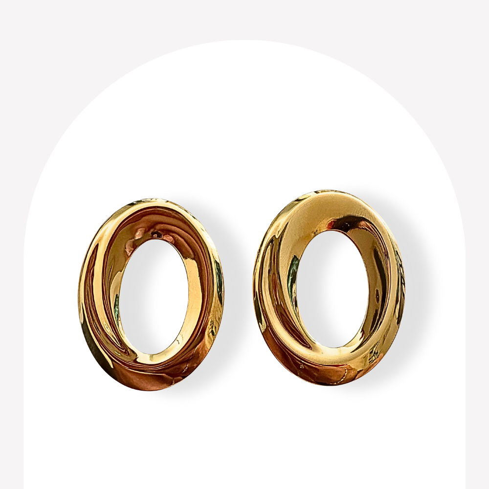 Boucles d’Oreilles Ovales Dorées