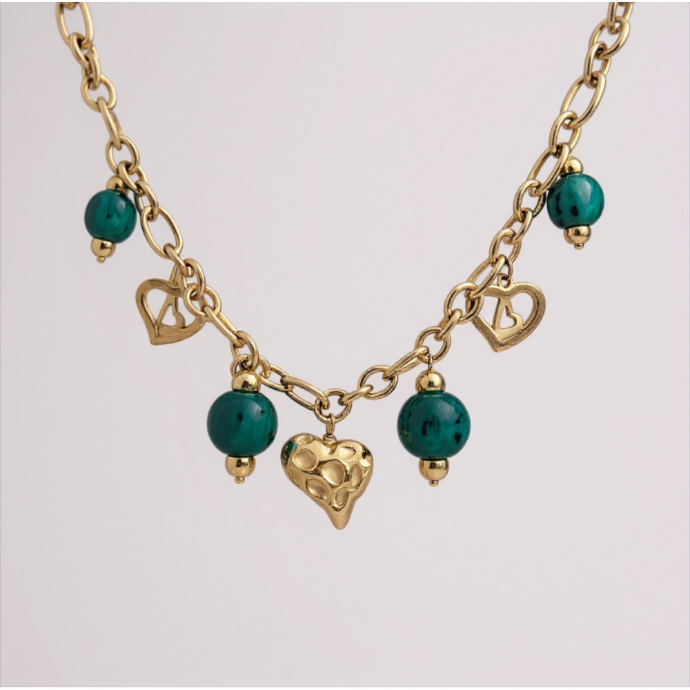 Collier Cœurs Émeraude