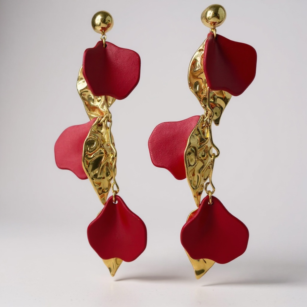 Boucles d’Oreilles Pétales – bijoux acier inoxydable | Gaou Bijoux