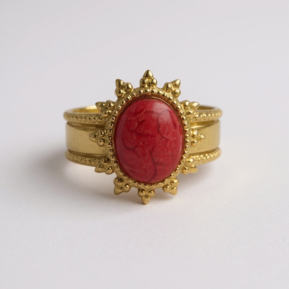 Bague Soleil Rose – bijoux acier inoxydable | Gaou Bijoux