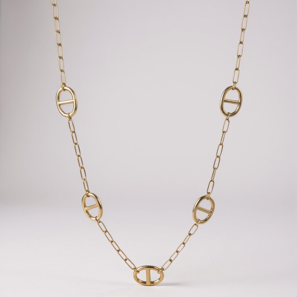 Sautoir Chaîne Marine Doré Maille Large – bijoux acier inoxydable | Gaou Bijoux