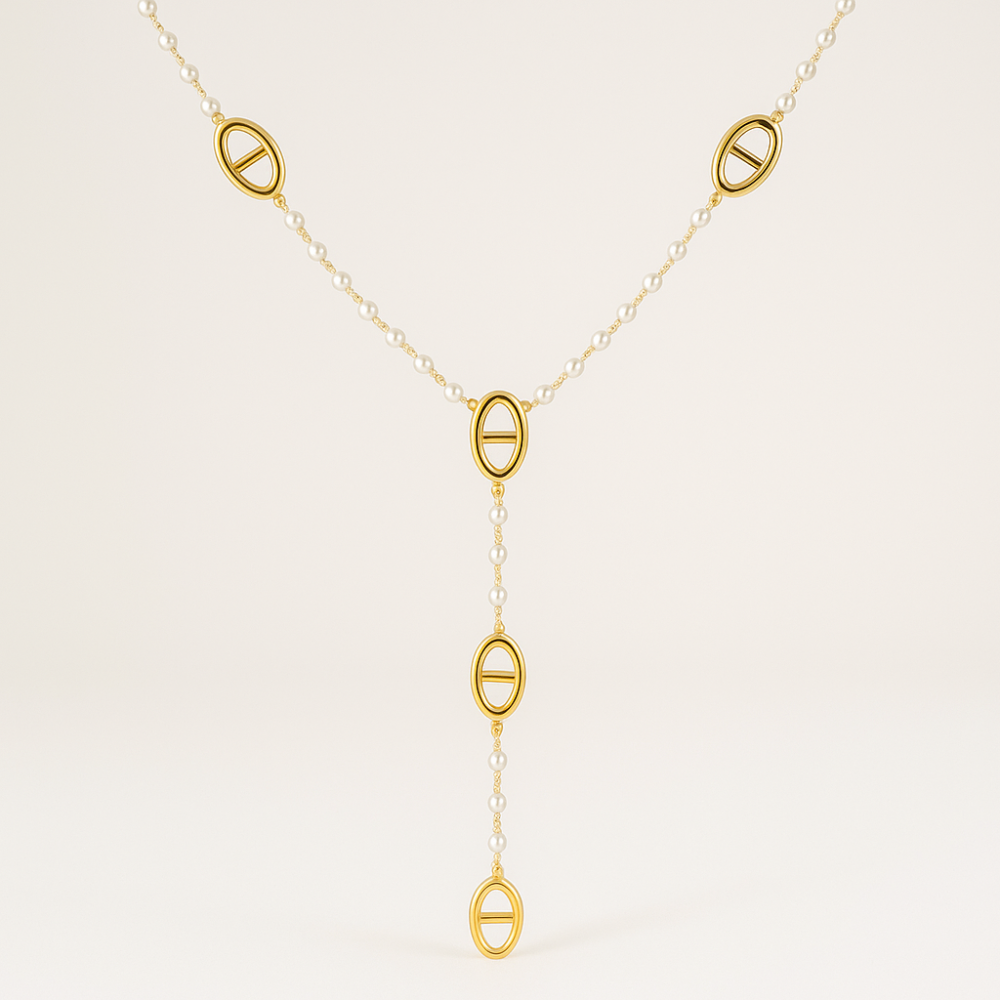 Sautoir Pendentif Maille Marine Dorée